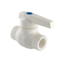 Кран шаровой 20 полупроходной с синей ручкой 100/20 Valfex Белый "ВАЛФ-РУС"